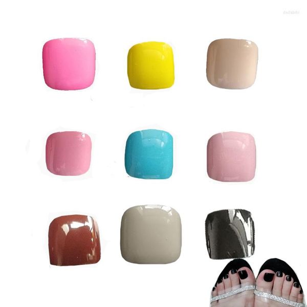 Falsche Nägel Nail Art Press On Fake Toe Designed Tips Full Cover Polish Artificial