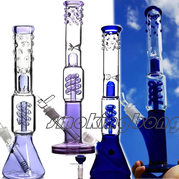 Klein Recycler Petrol Teçhizatları Donabilir Bobin Bong Şenekleri Duman Boru Su Bongs Percolator Heady Dab Teçhizatları Fonksiyon 14mm Kase