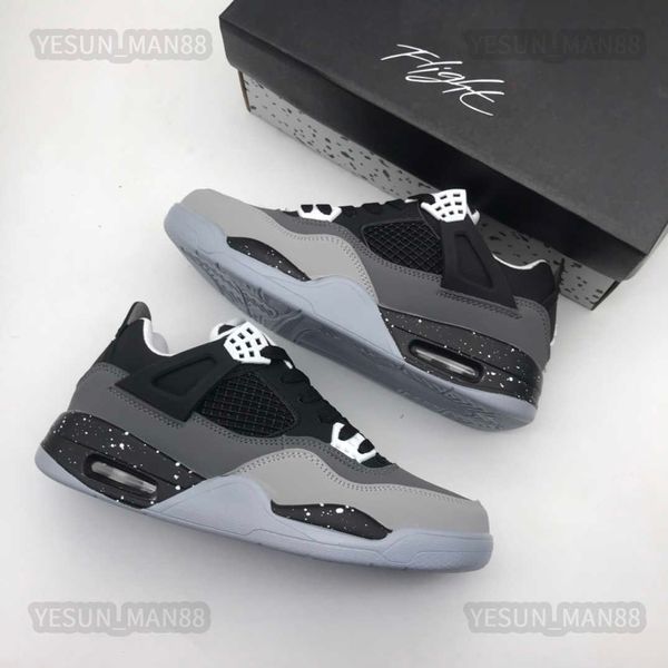 Дизайнерский роскошный AJ4S Jumpman Sneaker Flight Black Fear Fear Casual Shoes Mens Womens Outdoor Gym Run Zapatos Baskeball обувь