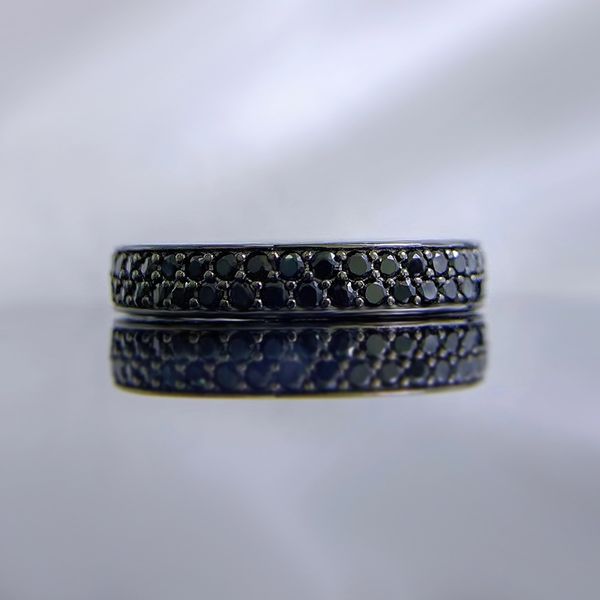 Eternity Lab Black Diamond Ring 100% Real 925 Sterling Silver Party Banding Band Rings For Mull Men Men noivado Presente