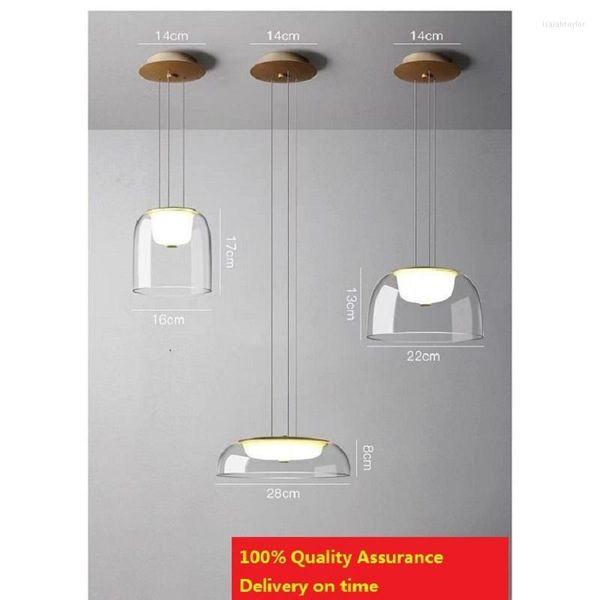 Lâmpadas pendentes Modern Minimalist Glass Led Landelier Personalidade Bedroom Room Restaurant Cafe Studio Light