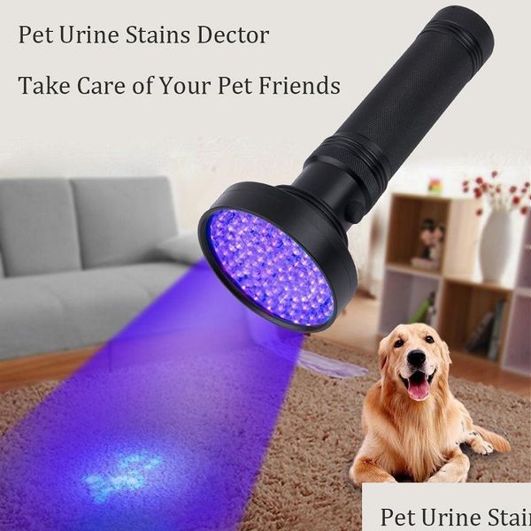 Lámpara de desinfección ultravioleta Uv Led Traviolet Linterna 51 Leds 395Nm Tra Violet Antorcha Luz Detector de luz negra para orina de perro Mascota Dhe3J