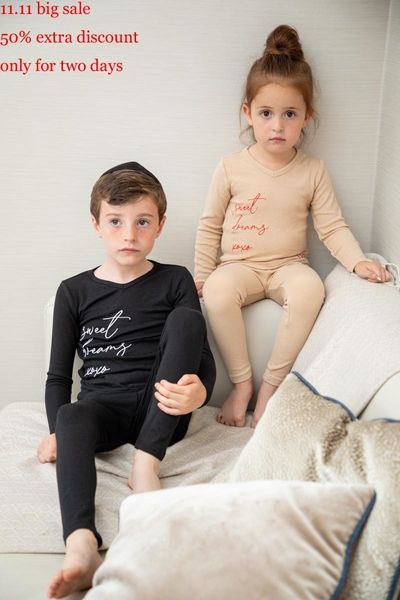 Aile Eşleşen Kıyafetler Çocuklar Set Bebek Kız Erkekler İşlemeli Pijamalar 230309