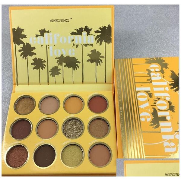 Lidschatten Maquillage Makeup 12 Farben/Set Lidschatten-Palette Geaimei California Love Pressed Powder Net Wt.12X0.90G Drop Delivery Heal Dhvn5