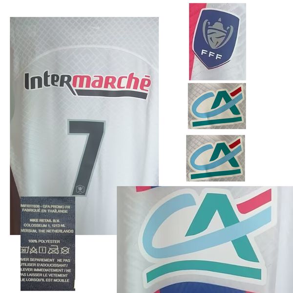 Heimtextilien, Match Worn Player Issue Coupe De France, Wärmeübertragung, zum Aufbügeln, Fußball-Aufnäher