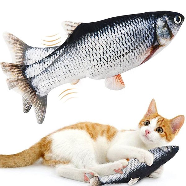 Toys de gato USB Charging Fish Toy Funny Electric 3D Simulation Dancing for Pet Dog Interactive mastigando acessórios de gatinho 230309