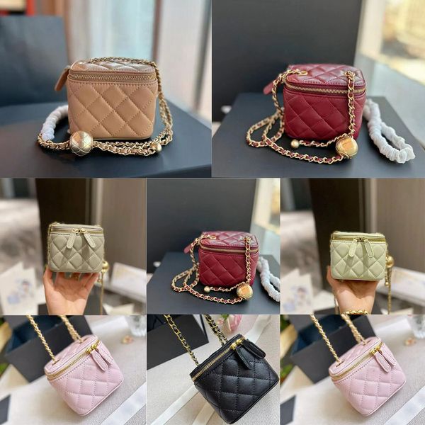 Donne Borse Crossbody Borse per spalle Designer Luxury Mini Box portatile Borsa Costice Brse di rossetto di pelle di pelle nera Ladies Fashi