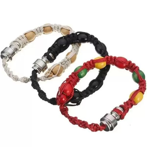 Braccialetto Tubo di fumo Braccialetto di perline di metallo portatile Braccialetto fatto a mano Tubi Pulsera Uomini / Donne Regali fantastici Braccialetto di corda con nodo RRA1208