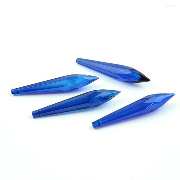 Lampadario di cristallo 38mm / 63mm / 76mm Colore blu scuro K9 Pendenti Prismi Vetro sfaccettato U-Icicle Drops per decorazione Cake Topper