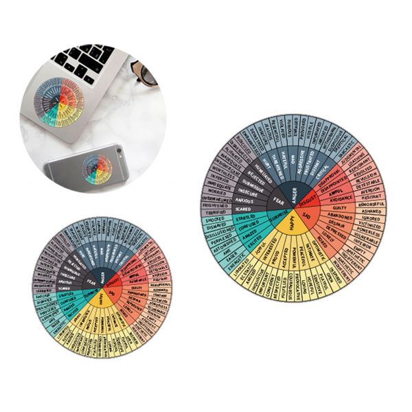 2pcs/Set Emotion Chart Wheel Dekoration Aufkleber Gefühle Wheel Mobile Notebook Aufkleber