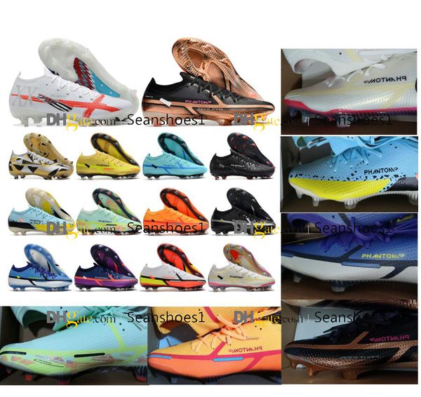 Подарочная сумка Качество футбольные ботинки Phantoms GT2 Elite FG Low Football Clits Mens Front Ground Blue Green Black Orange Grey Trainers Trainers Football Shouse US 6,5-11