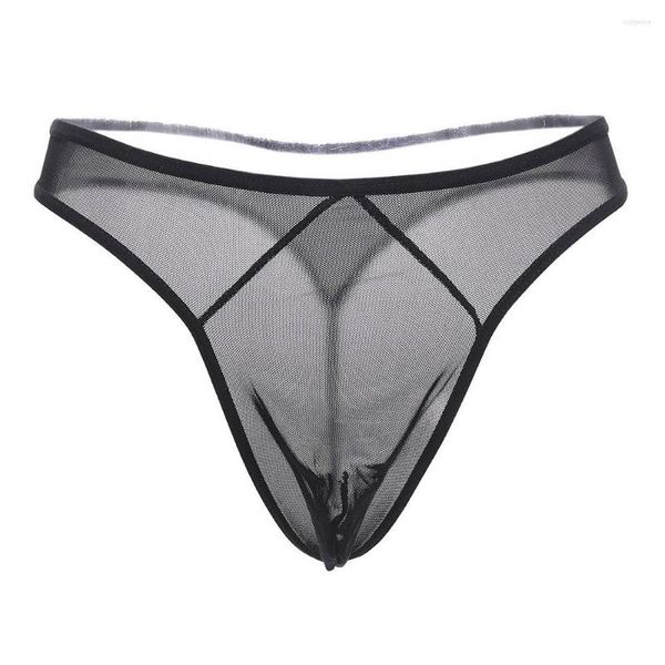 Mutande Perizoma da uomo sexy ultrasottile Rete trasparente Filato Intimo a vita bassa The Temptation T Pants Perizoma perizoma