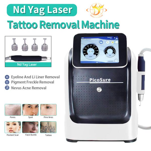 Hy Newest Ce Q-Switch Nd Yag Laser Equipment Portable Picolaser Machine Rimozione del tatuaggio Dispositivo di rimozione del pigmento Uso domestico Natale Sale231