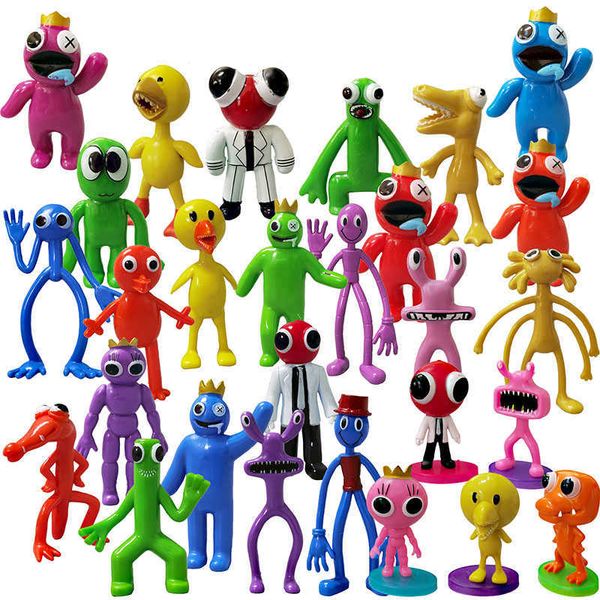 Animali di peluche ripieni Blu Arcobaleno Amici Action Figures Giochi horror Kawaii Auto Decorazione torta Cartoon PVC Modello da collezione Giocattoli per bambini RegaliJ230308