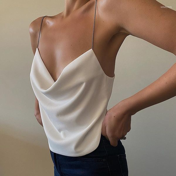 Damen-Tanks, sexy V-Ausschnitt, rückenfrei, Kette, Halter, Frauen, dünn, Y2K, Sling, Wickelbrust, Leibchen, weiblich, 2023, Sommer, Dame, Party, Club, abgeschnittene Tops