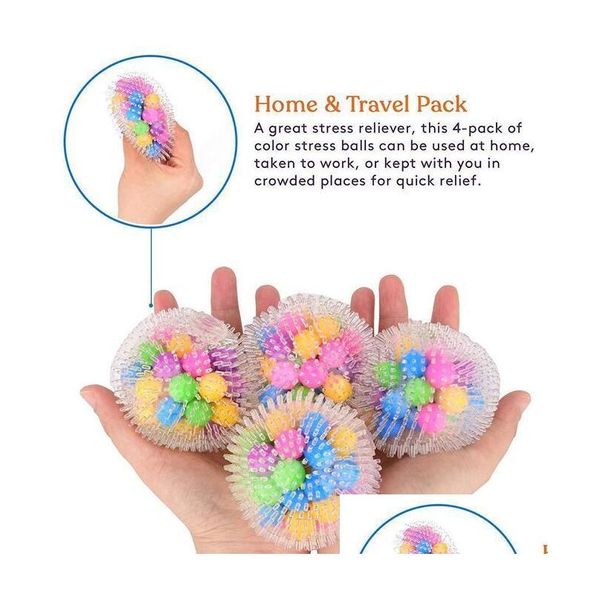 Dekompressionsspielzeug Kinder Farbe Perle Burr Vent Ball Mas Squeeze Force Party Geschenke Home Reisen und Bürogebrauch Drop Delivery Spielzeug Nove Dho38