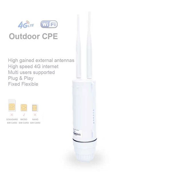 Маршрутизаторы Overdoor Waterpronation 300 Мбит / с Smart 4G Router Home Hotspot RJ45 WAN LAN Wi -Fi Модем Внешний антенна CPE J230309