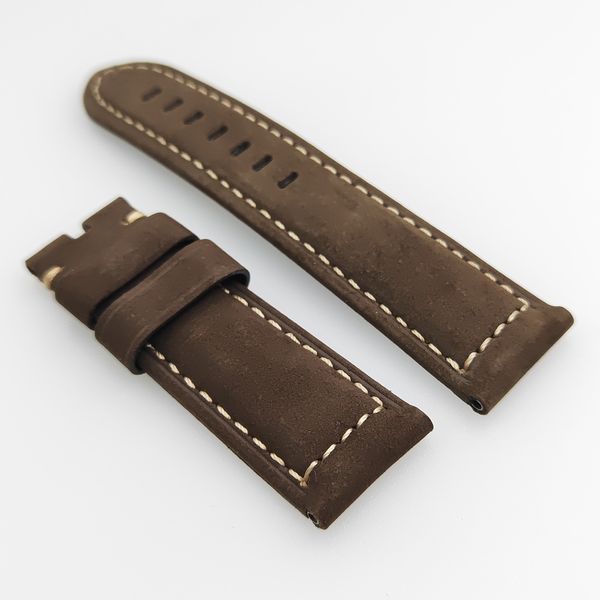 24mm Kahverengi Renk Nubuck Buzağı Deri İzle Band Strap Pam Pam için Uygun 111 Wirst Saat