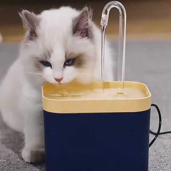 Alimentadores de tigelas de cachorro 1.5L Fonte de água de gato automática Filtro de gato usb elétrico bebida mudo Bow