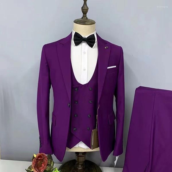 Trajes masculinos de terno preto verde roxo traje homme conjuntos de slim smokt smok