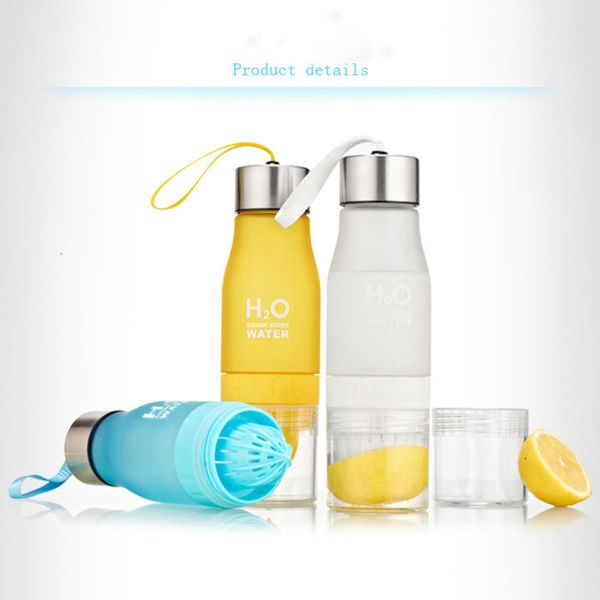 Wasserflaschen, 650 ml, H2O, Zitronensaft-Wasserflasche, Obst-Ei, Trinkgeschirr, Sport-Shaker, niedliche Wassertrinkflaschen, transparente Wasserflasche 230309