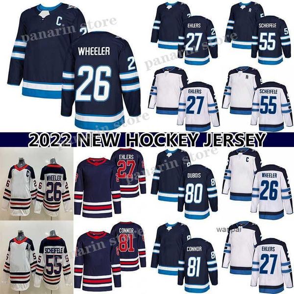 Custom 26 Blake Wheeler Heritage Classic Jersey 27 Nikolaj Ehlers 55 Mark Scheifele 81 Kyle Connor 80 Pierre-Luc Dubois Reverse Retro Hockey