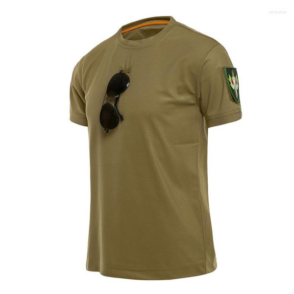 Camisetas masculinas Camisa masculina Combate tático Tee Militar Army Paintball Roupos de painel verão respirável preto casual rápido seco de manga curta curta