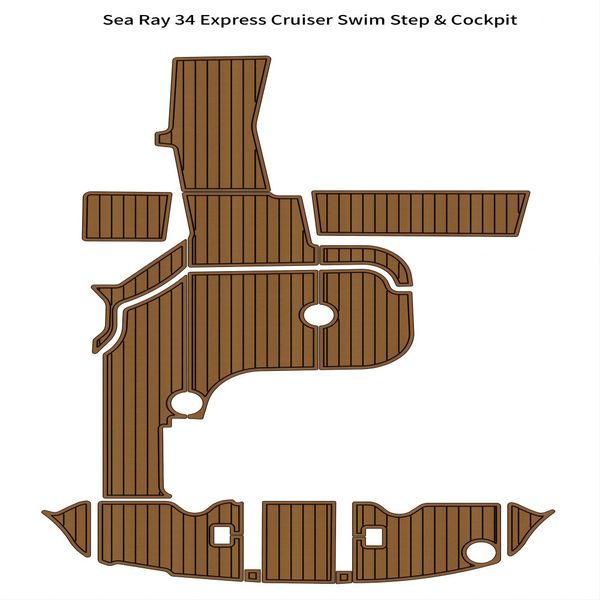 Sea Ray 34 Express Cruiser Plataforma de natação Cockpit Pad Boat Eva Foam Teak Floor