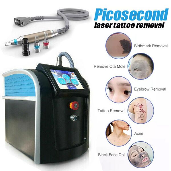 Picosecond Laser Tattoo Удаление Q Переключатель ND YAG Лазерная машина омоложения кожи с 4 рабочими зондами
