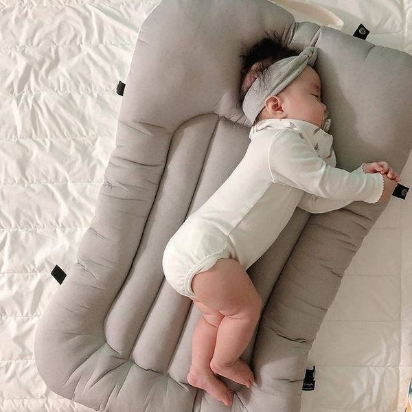 Bettwäsche Sets Baby Lounger Nest Schlafen tragbares Krippen -Reisebett Kind Kleinkind Baumwolle Cradle für geborenes Stuhl Stoßstange 230309