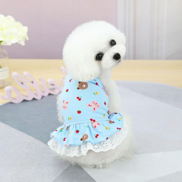 Hundebekleidung Frühling Sommerkleid Mädchen Hunde Welpen Katzen Kleidung Rosa Niedliche Pastellröcke Haustierkleidung für kleine mittelgroße York-Overalls Robe