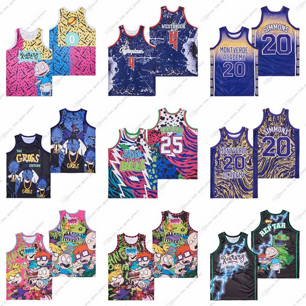 Maglia da basket in versione cinematografica Russell Westbrook Simmons Penny Hardaway The Gross Sisters Rugrats Gone Wild