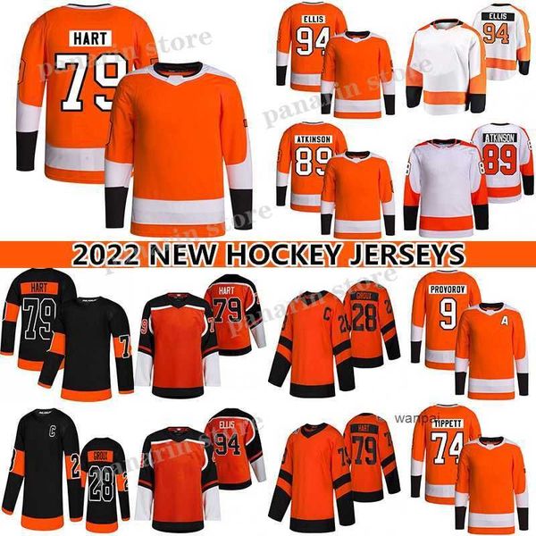 Custom 79 Carter Hart Trikot 89 Cam Atkinson 14 Sean Couturier 94 Ryan Ellis 13 Kevin Hayes 9 Ivan Provorov 74 Owen Tippett Hockey Trikots