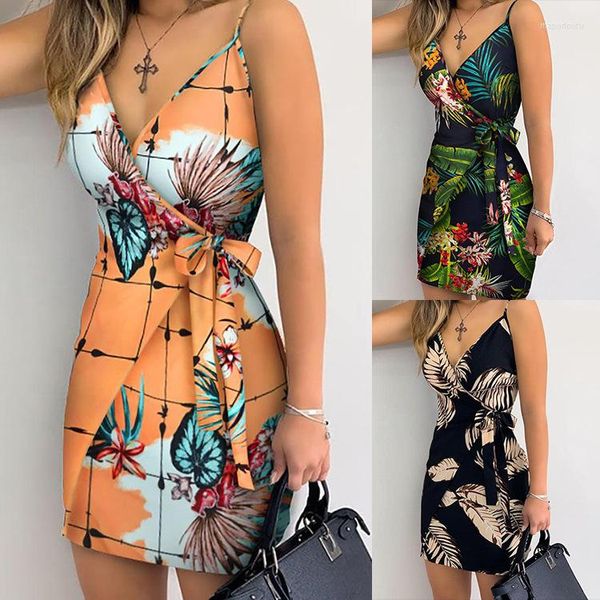 Vestidos casuais primavera/verão 2023 elegante feminina impressão em vil de-deco