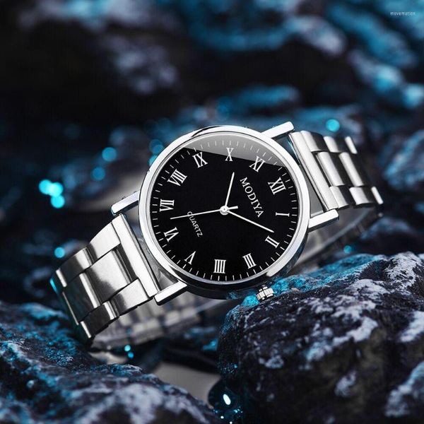 Armbanduhren Reloj Hombre Uhr für Männer 2023 Schlanke Ziffer Römische Skala Stahlband Quarzuhren Mode Business Herren