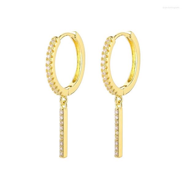 Brincos de argola Sipengjel Moda Incluste Zircon Spike Strip Pinging Delicate Ladies Charm Small for Women Jewelry 2023