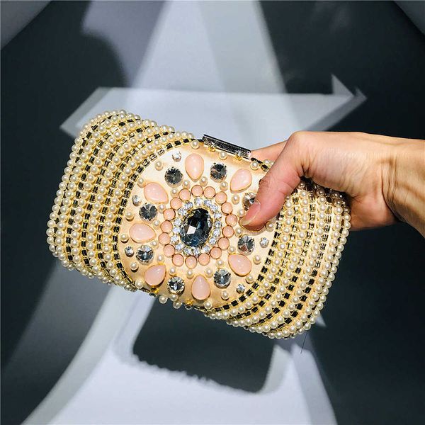 2019 neue Hengmei Hand hält Abendessen Tasche handgemachte Perlenstickerei Kleid Abend Party Hand hält Tasche Perle eingelegten Diamanten 230309