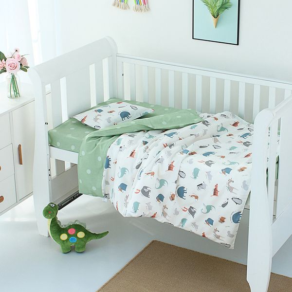 Set di biancheria da letto Set da 3 pezzi Biancheria da letto per bambini Biancheria da letto Copripiumino Federa in cotone Stampa a cartoni animati Dimensioni per tutte le stagioni Può essere personalizzato Set di biancheria da letto per culla 230309