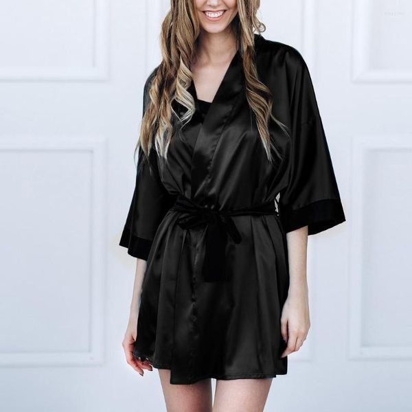 Damen-Nachtwäsche, 25 # Seiden-Kimono-Robe, Bademantel, Damen-Brautjungfer-Roben, sexy Satin-Damen-Morgenmäntel, Pyjamas