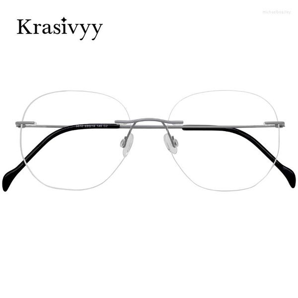 Солнцезащитные очки рамы kasivyy rimless очки рамки мужчины титановые миопия Рецепт