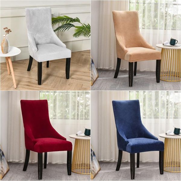 Sandalye Süper Yumuşak Velvet Kapağı Yüksek Arka Koltuk Katı Aksan Yemek Slipcover Ofis El House House De Chaise