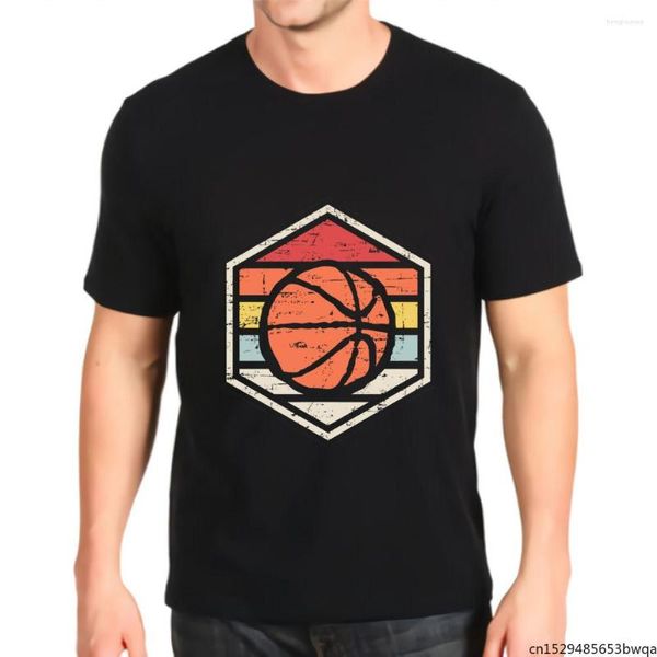 Magliette da uomo Retro Badge Basketball Tri Blend Anime Top T-shirt da uomo Streetwear Camicia da uomo Daily Four Seasons Cotton