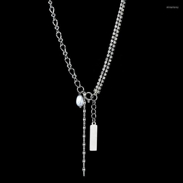 Подвесные ожерелья Kpop Gotic Punk Collece для мужчин Женщины девочки из нержавеющей стали Персонализированная сплайсинговая цепь