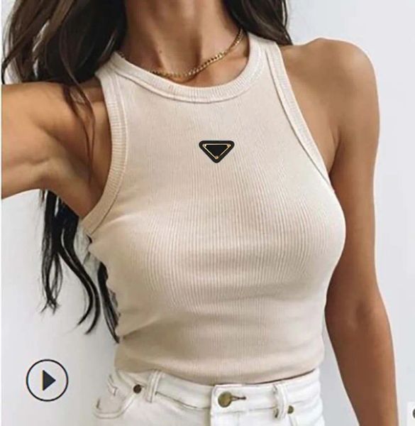 Camisetas femininas de verão Crop Top fashion Sexy Designer Brand Sport Shoulder Black White Tank Casual Sleeveless Backless Tee Shirts