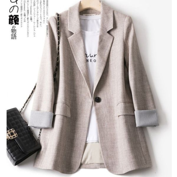 Ternos femininos Blazers Ladies Manga longa Spring Spring Casual Blazer Fashion Business Suits Menan Women Work Office Blazer Women Coats Casaco Mulher 230310