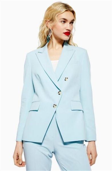 Ternos femininos Blazers Blue Professional Pantsiits com jaquetas e calças Office Ladies Business Women Pant Suits Feminino Custom Made 230310