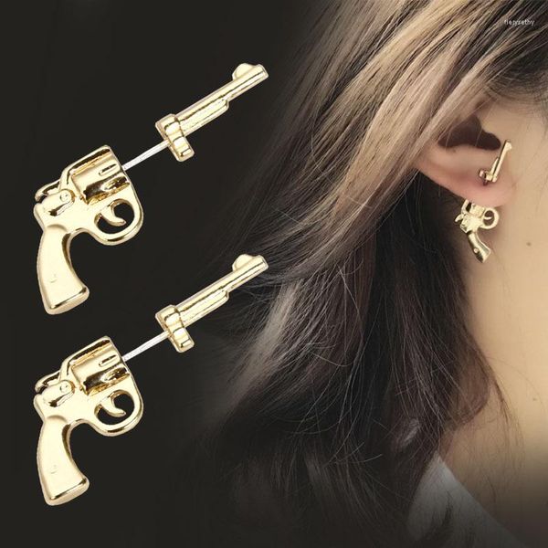 Orecchini a bottone Punk Cool Gun Pistol Ear ipoallergenico gotico gioielli per anca per le donne 2023 orecchini da festa Jewl regali