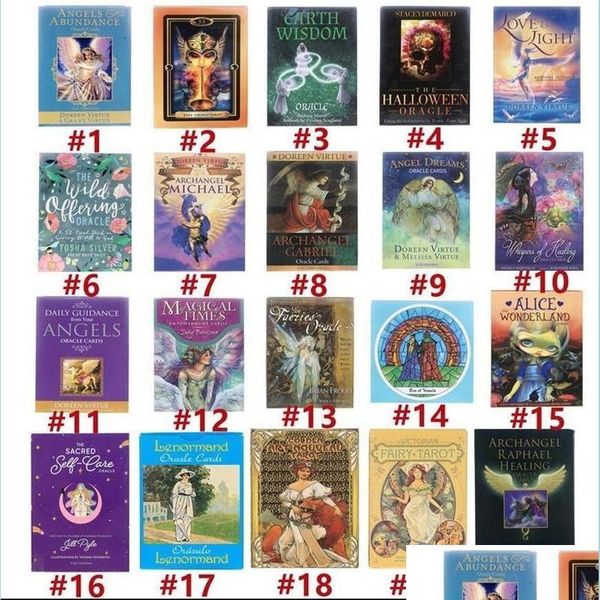 Party Favor 20 Style Tarot Cards Gioco Oracle Golden Art Nouveau The Green Witch Universal Celtic Thelema Steampunk Tarots Board Deck Dhsy1