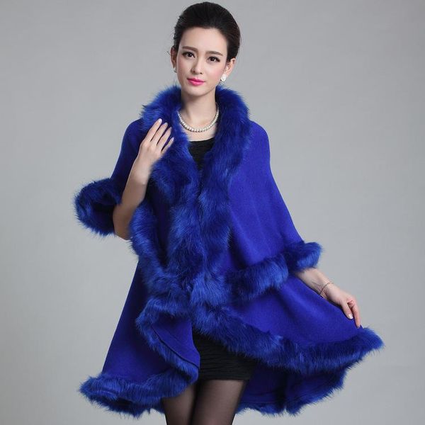 Pur Faux Women Winter 2023 Moda Mink Poncho Cape Colete Feminino Shawl Women Women Women Luxury Colest Coats 12Color S4295