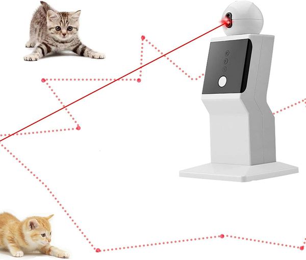 Katzenspielzeug ATUBAN Laser, automatische, zufällige Bewegung, interaktiv, für drinnen, Kätzchen, Hunde, Rotpunkt-Übungen, 230309